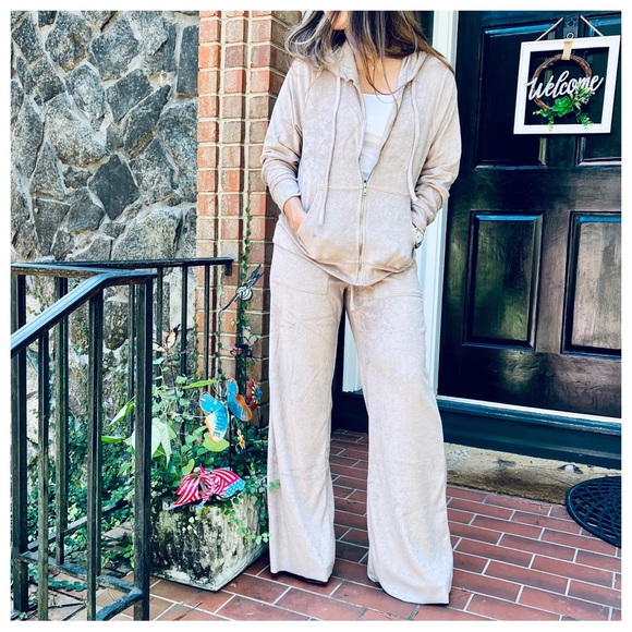 #02 FABULOUS TERRY ZIP UP HOODIE JACKET & WIDE LEG PANTS SET - Picture 5 of 6